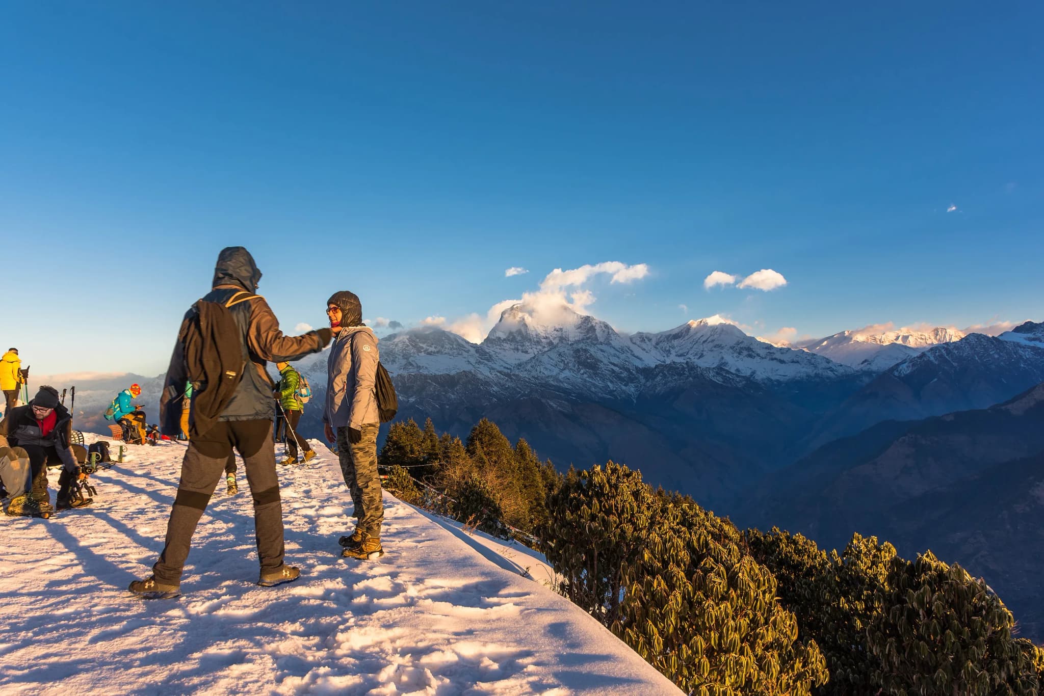 The Annapurna range under a clear autumn sky
