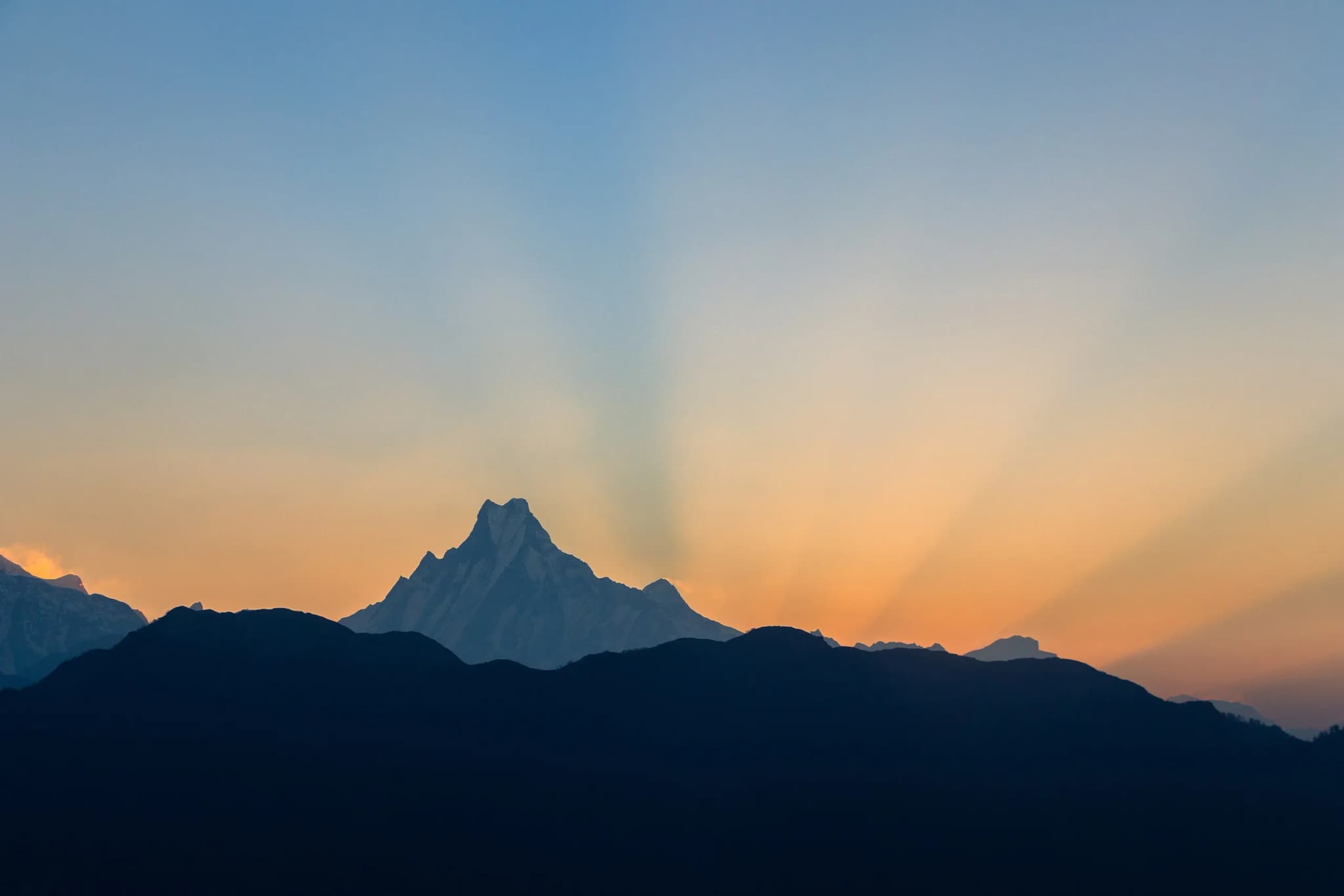 Machhapuchhre, the fishtail mountain, above the Annapurna Sanctuary