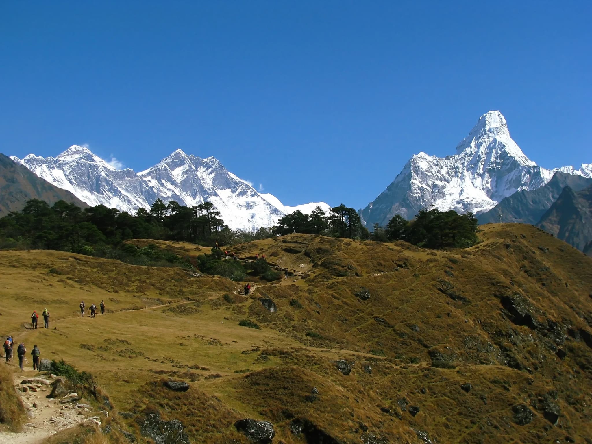 Namche Bazaar, the Sherpa trading town, in a horseshoe-shaped valley